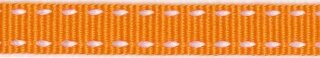 Oranje-wit stippel grosgrain/ribsband 10 mm (ca. 25 m)