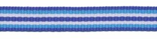 Donker blauw-licht blauw-wit-donker blauw streep grosgrain/ribsband 10 mm (ca. 25 m)