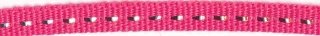 Fuchsia band met zilverdraad 7 mm (ca. 25 m)