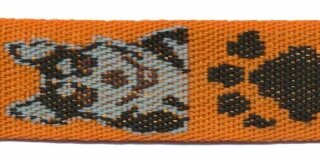 Tassenband 25 mm herder oranje/zand/zwart (ca. 5 m)