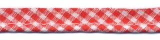 Rood-wit geruit piping-/paspelband STANDAARD - 2 mm koord (ca. 10 meter)