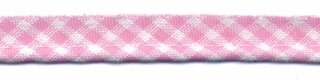 Roze-wit geruit piping-/paspelband STANDAARD - 2 mm koord (ca. 10 meter)