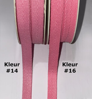 Roze [#14 &amp; #16] keperband 10 mm (ca. 32 m)