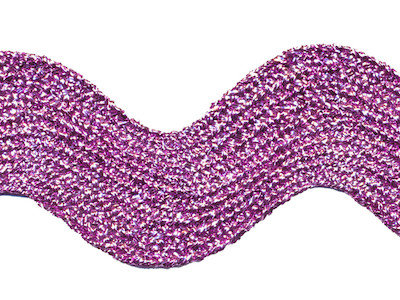 Lila lurex zig-zag band 25 mm (ca. 16 meter)