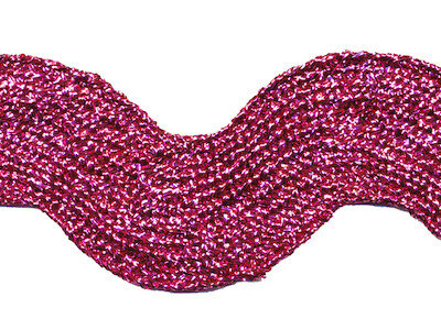 Fuchsia lurex zig-zag band 25 mm (ca. 16 meter)