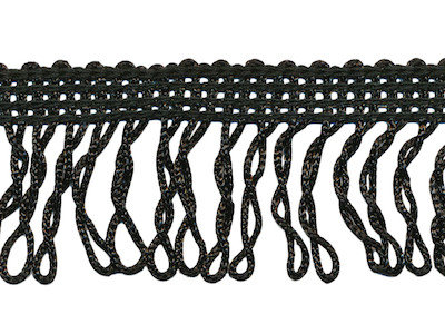 Franjeband gedraaid zwart ca. 32 mm (ca. 16 meter)