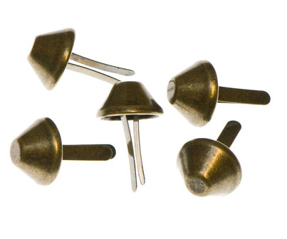 Metalen tasvoetjes bronskleurig 15 mm (ca. 100 stuks)