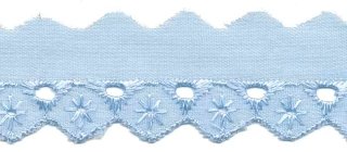 Broderie licht blauw 25 mm (ca. 13,5 m)