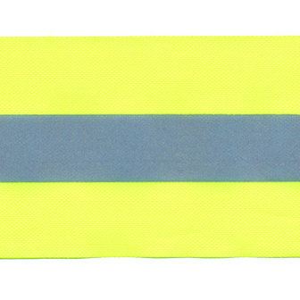 Fluoriserend geel band met reflectiestreep 50 mm (ca. 10 meter)