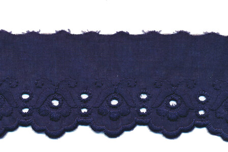 Broderie donker blauw 100% KATOEN 50 mm #1303 (ca. 13,5 m)