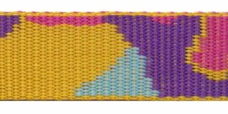 Tassenband 25 mm camouflageprint oranje/roze/paars dubbelzijdig (ca. 5 m)