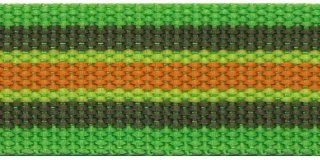 Tassenband 30 mm streep felgroen/legergroen/oranje (ca. 5 m)