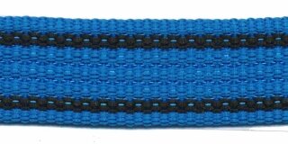 Tassenband 25 mm streep blauw/zwart EXTRA STEVIG (ca. 5 m)