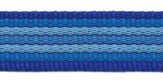 Tassenband 25 mm streep kobalt blauw/blauw/licht blauw EXTRA STEVIG (ca. 5 m)