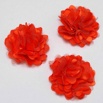 Bloem stof oranje ca. 5 cm (5 stuks)