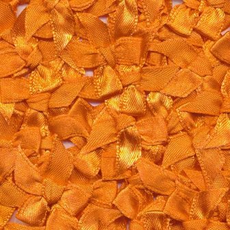 Satijnen strikjes oranje (ca. 100 stuks)