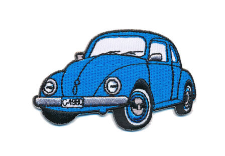 Opstrijkbare applicatie auto &#039;VW Kever&#039; jeansblauw klein (5 stuks)