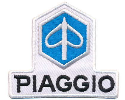 Patch PIAGGIO logo wit/blauw (5 stuks)