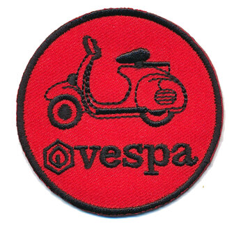 Patch VESPA rond rood/zwart (5 stuks)