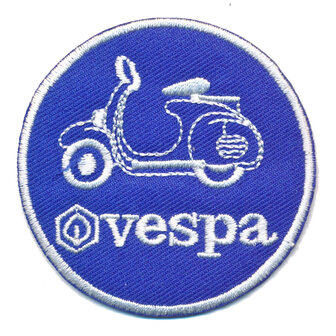 Patch VESPA rond blauw/wit (5 stuks)