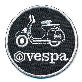 Patch VESPA rond zwart/wit (5 stuks)