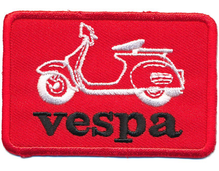 Patch VESPA rechthoek rood/wit/zwart (5 stuks)