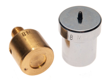 Magnetische stempelset voor 9 mm holnieten met enkele kop t.b.v. handpers