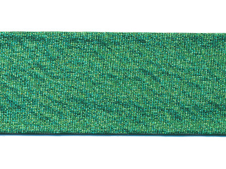 Groen gevouwen lurex biaisband 30 mm (ca. 25 meter)