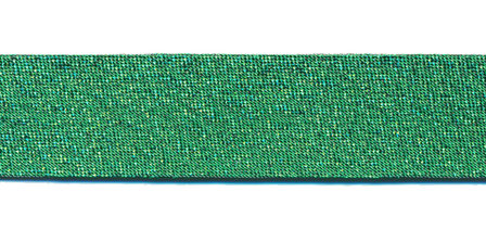 Groen gevouwen lurex biaisband 18 mm (ca. 25 meter)