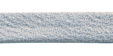 Zilver gevouwen lurex biaisband 18 mm (ca. 25 meter)