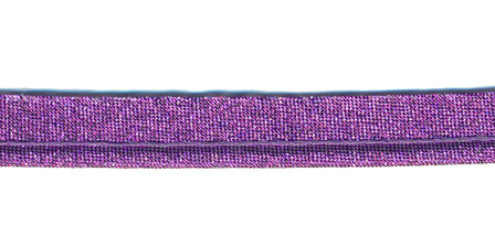 Paars lurex piping-/paspelband met 2 mm koordje (ca. 25 meter)