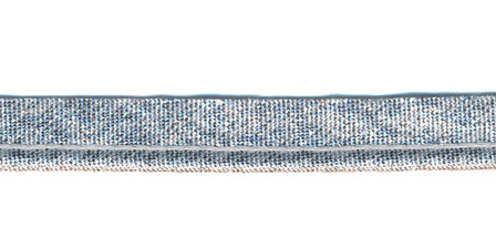 Zilver lurex piping-/paspelband met 2 mm koordje (ca. 25 meter)