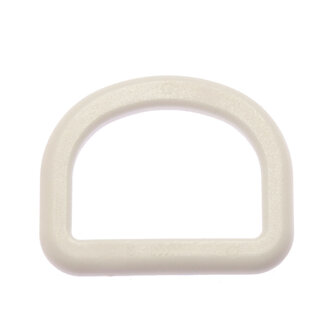 D-ring hoog rond wit kunststof 25mm