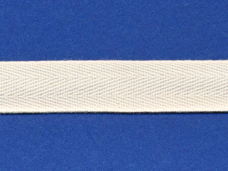 Katoenen keperband ecru 15 mm (ca. 50 m)