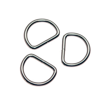 Metalen D-ring zilverkleurig gelast 20 x 3,0 mm (1 stuk)