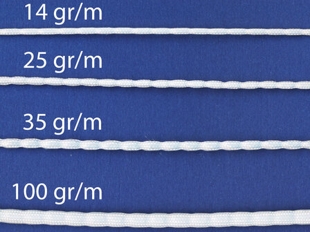 Loodveter wit 14 gram/meter (50 meter)