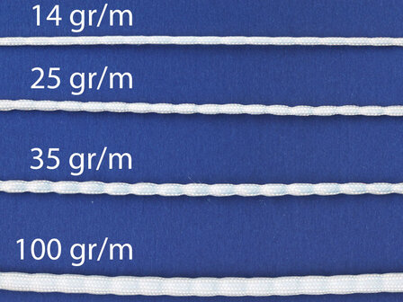 Loodveter wit 14 gram/meter (50 meter)