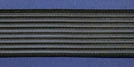 Rimpelelastiek / gaaselastiek 30 mm transparant/zwart (25 m)