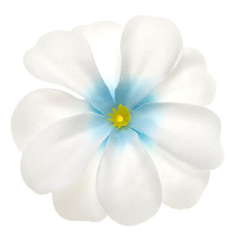 Zomerse bloem wit met aqua hart ca. 7 cm (10 stuks)