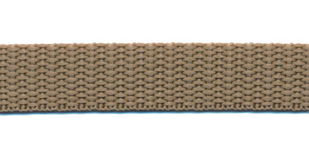 Tassenband 15 mm donker zand (50 m)