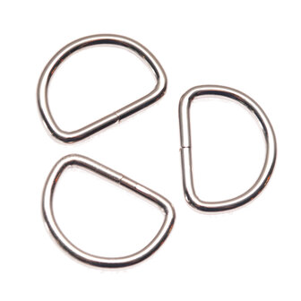 Metalen D-ring zilverkleurig gelast ZWAAR 30 x 4,0 mm (1 stuk)