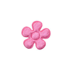 Applicatie bloem roze satijn effen klein 20 mm (ca. 25 stuks)