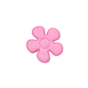 Applicatie bloem roze satijn effen klein 20 mm (ca. 25 stuks) - achterzijde