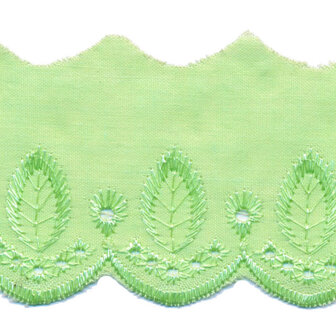 Broderie licht groen 50 mm (ca. 13,5 m)