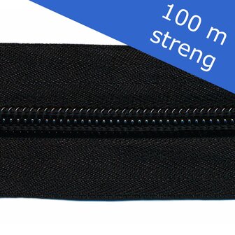 Nylon rits zwart #580 maat 10 (ca. 100 m)