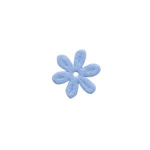 Applicatie bloem licht blauw satijn effen klein 18 mm (ca. 100 stuks) - achterzijde