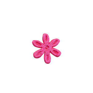 Applicatie bloem fuchsia satijn effen klein 18 mm (ca. 100 stuks)