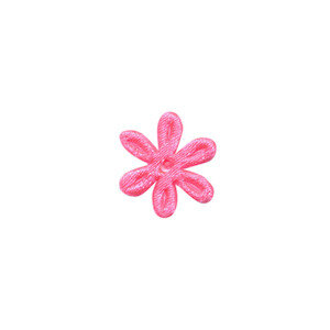 Applicatie bloem NEON roze satijn effen klein 18 mm (ca. 100 stuks)