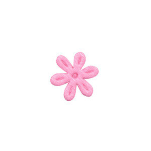 Applicatie bloem roze satijn effen klein 18 mm (ca. 100 stuks) - achterzijde