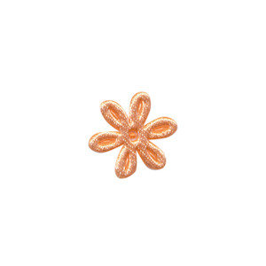 Applicatie bloem zalm/oranje satijn effen klein 18 mm (ca. 100 stuks)